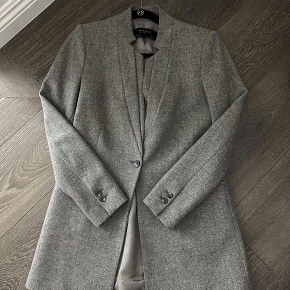 ZARA Grey Wool Frock Coat - Picture 1 of 9
